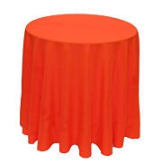 Neon Polyester Round Tablecloth in Neon Orange